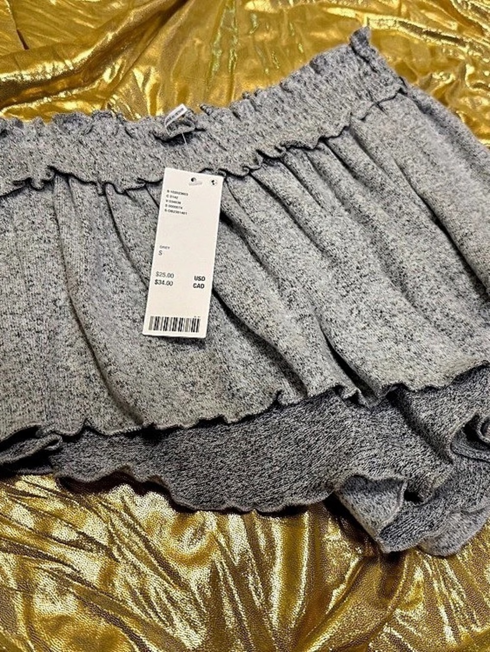 Disney Studios Costume Dept - gray ruffle short - out from under size s - NWT